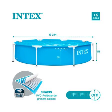 PISCINA INTEX CIRCULAR DE ESTRUCTURA METALICA DE 2.44M X 51CM 28205NP - Imagen 3