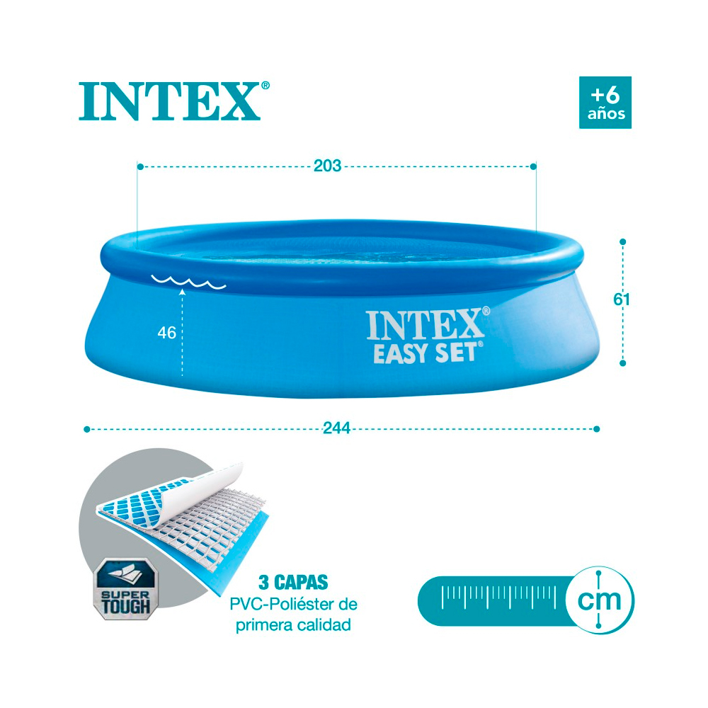 ALBERCA INTEX CON ARO INFLABLE EASY SET  X 61CM | Casa Camejo