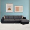 Sala Mod. Honolulu Chise 3-2-1 Lino color Gris Oxford/Negro