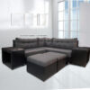 Sala Mod. Tahiti Escuadra 1-2-3 Lino color Gris Oxford / Negro