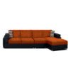 Sala Mod. Honolulu Chise 3-2-1 Lino color Naranja/Chocolate - Imagen 2