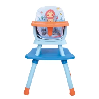 SILLA ALTA BABY BUGGY GROW WHIT ME AZUL CON NARANJA